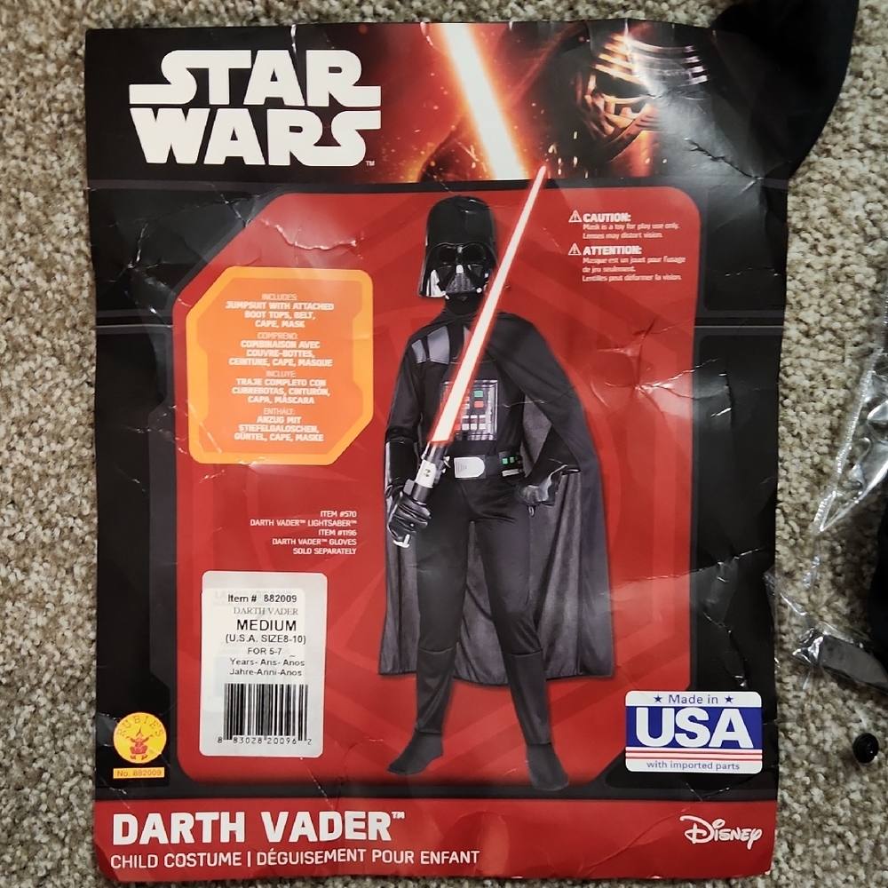 Star Wars Darth Vader Kids Costume with Black and Red